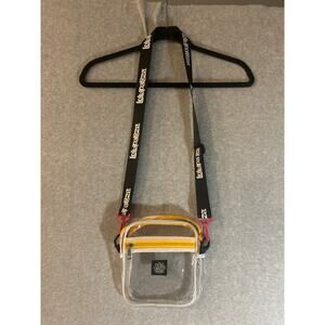 Lollapalooza Clear Festival Crossbody Bag Yellow Trim Branded Logo Strap Stadium